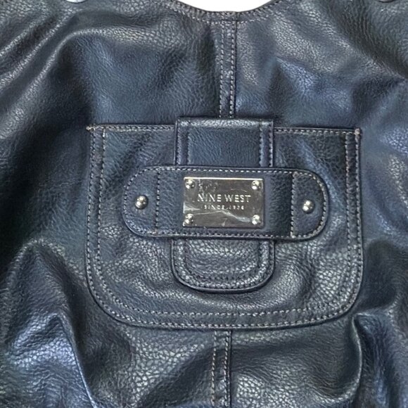 Nine West Black Faux Leather Tote Shoulder Bag - Picture 2 of 10